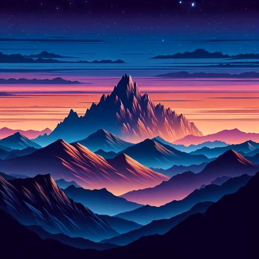 Sunset Over The Mountains Paint By Color