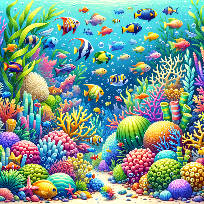 Playful Undersea Adventure Painting By Diamonds Kit