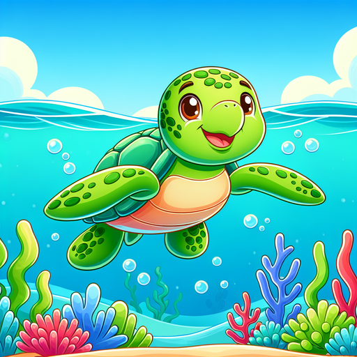 Playful Ocean Turtle Paint By Diamond