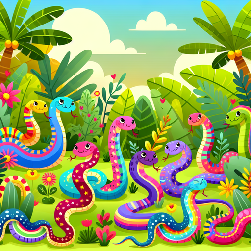 Silly Snakes Paint By Color