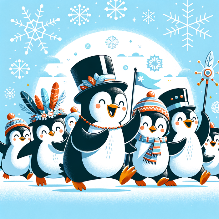 Silly Penguin Parade Paint By Diamonds Art