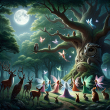 Whimsical Forest Creatures Gathering 5D DIY Paint By Diamond Kit