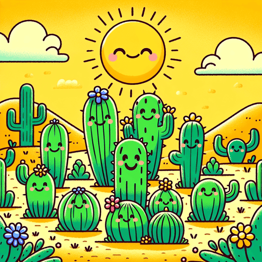 Charming Cactus Garden Paint By Color