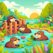 Bubbly Beavers Painting Diamond Kit