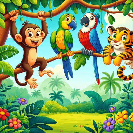 Friendly Jungle Animals Painting Diamond Kit