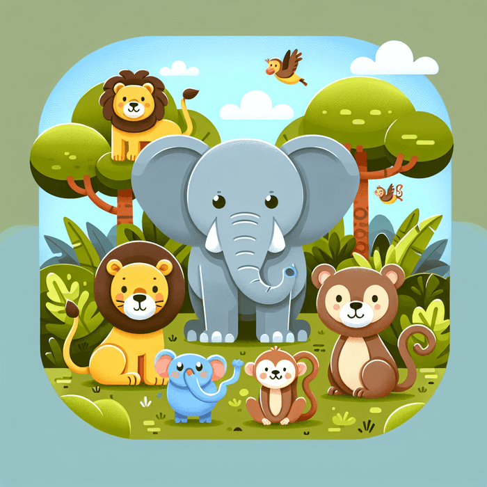 Jungle Safari Friends Painting By Diamonds Kit