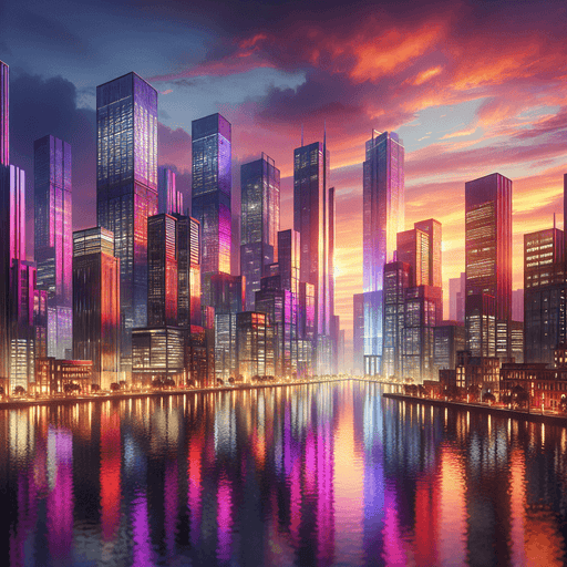 Dynamic Urban Sunset Diamonded Painting Kits