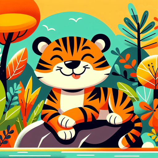 Cheerful Tiger Diamond Painting