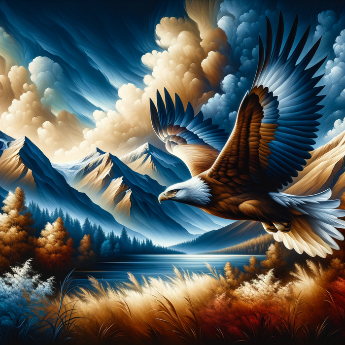 Majestic Eagle In Flight Paint By Diamonds Art