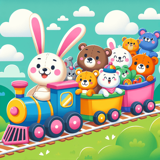 Cuddly Animal Friends On A Train Painting By Diamonds Kit