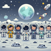 Astronauts On The Moon Paint By Diamonds Kits