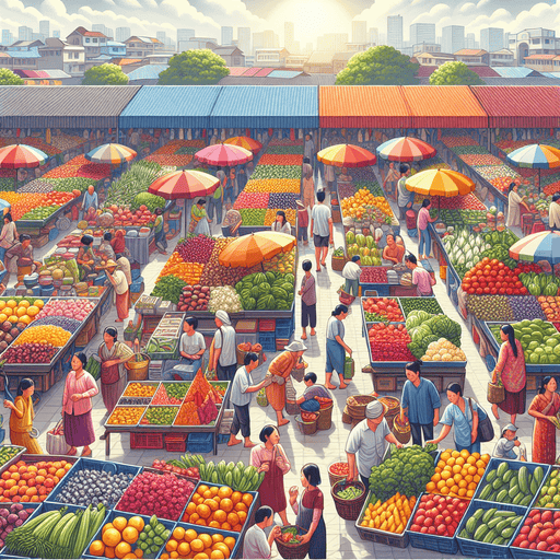 Vibrant Market Scene Diamond Painting