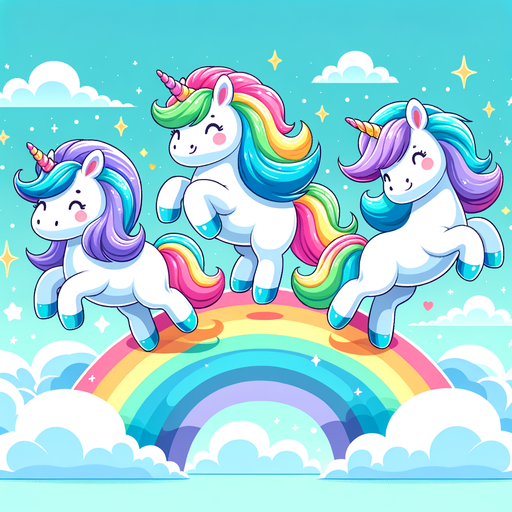 Magical Rainbow Unicorns Paint By Diamonds