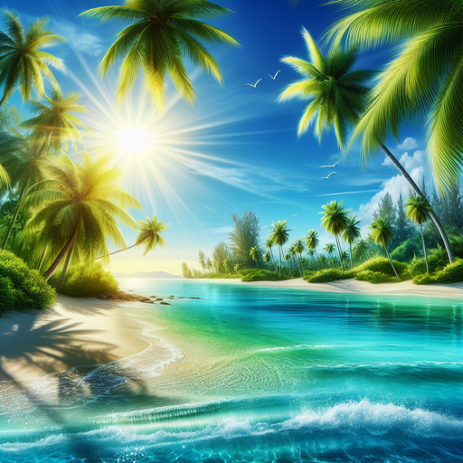 Tropical Beach Serenity Diamond Painting