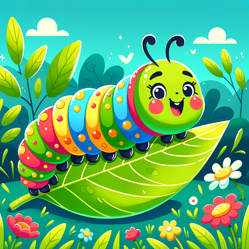 Colorful Garden Caterpillar Painting By Diamonds Kit