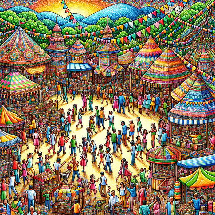 Charming Village Festival Paint By Diamonds Kits