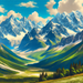 Uplifting Mountain Panorama Painting Diamond Kit