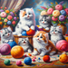 Cute Kittens Playtime Paint By Diamonds