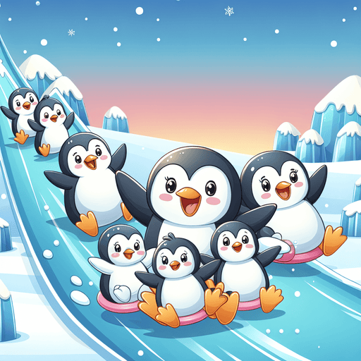 Cozy Penguin Family Painting By Diamonds Kit