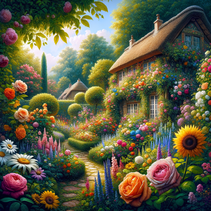 Charming Cottage Garden 5D DIY Paint By Diamond Kit