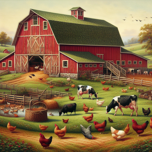 Rustic Country Barnyard Painting Diamond Kit