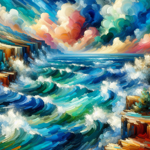 Funky Ocean Wave Art Paint By Diamonds