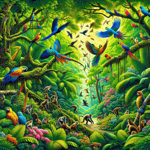 Vivid Jungle Exploration Diamonded Painting Kits