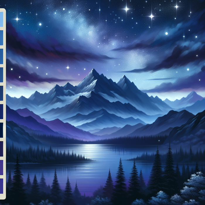 Starlit Sky Over Mountains Painting By Diamonds Kit