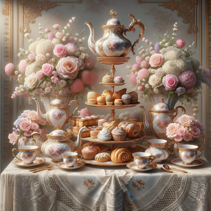 Vintage Tea Party 5D DIY Paint By Diamond Kit