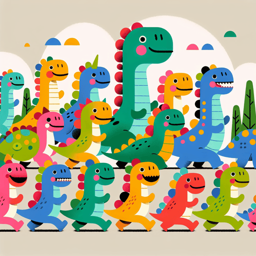 Playful Dinosaur Parade Paint By Diamonds Kits