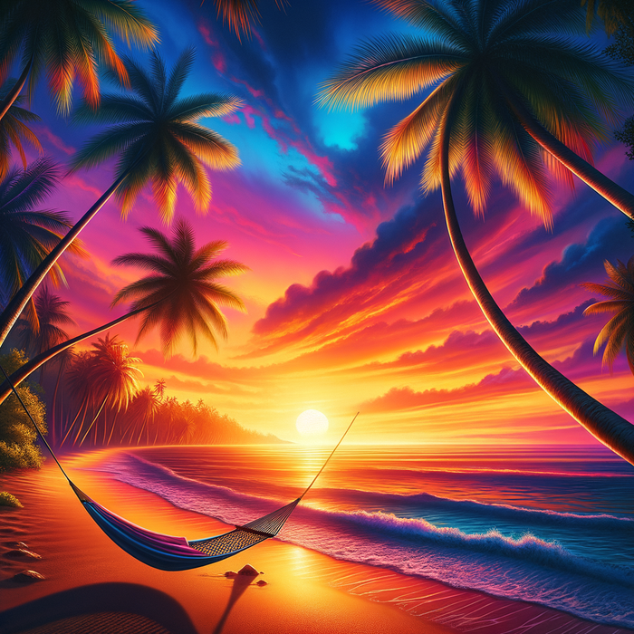 Tropical Sunset Retreat 5D DIY Paint By Diamond Kit