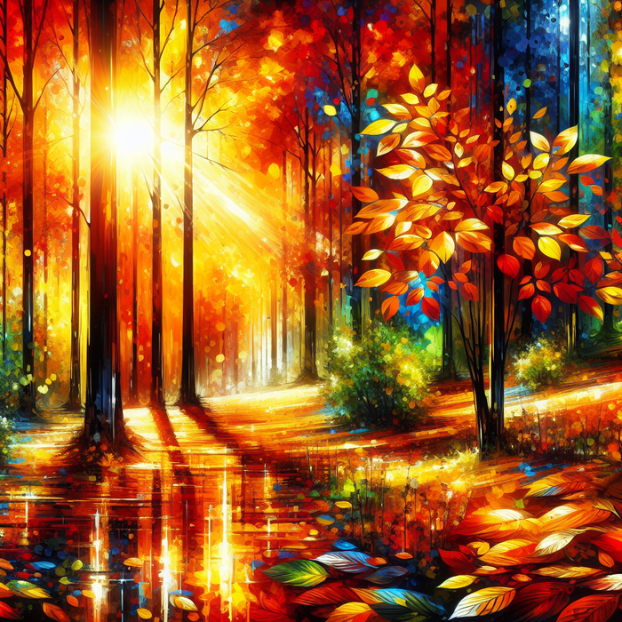 Autumn Forest Splendor Painting Diamond Kit