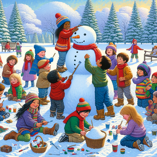 Winter Snowman Cheer Paint By Diamonds Kits