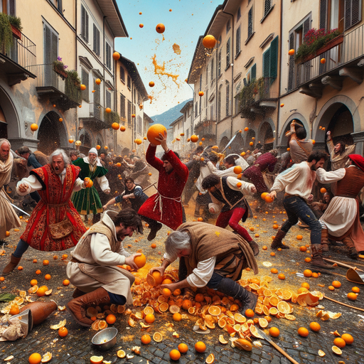 Battle Of The Oranges - Ivrea, Italy Painting By Diamonds Kit