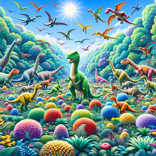 Charming Playful Dinosaurs Painting Diamond Kit