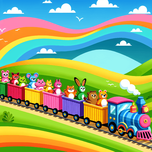 Playful Train Paint By Diamonds Kits