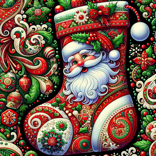 Jolly Saint Nick Stocking DIY Paint By Diamonds