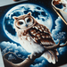 Mystic Night Owl Scene Painting Diamond Kit