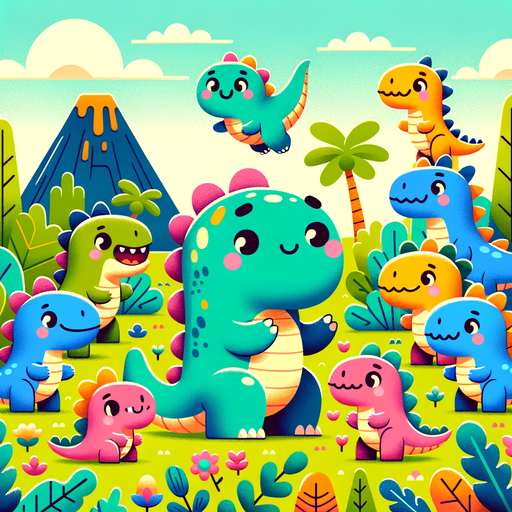 Delightful Dino Friends Paint By Diamonds