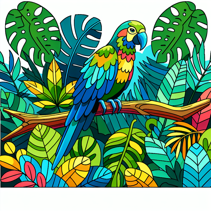 Chirpy Parrot Adventure Paint By Diamonds Art