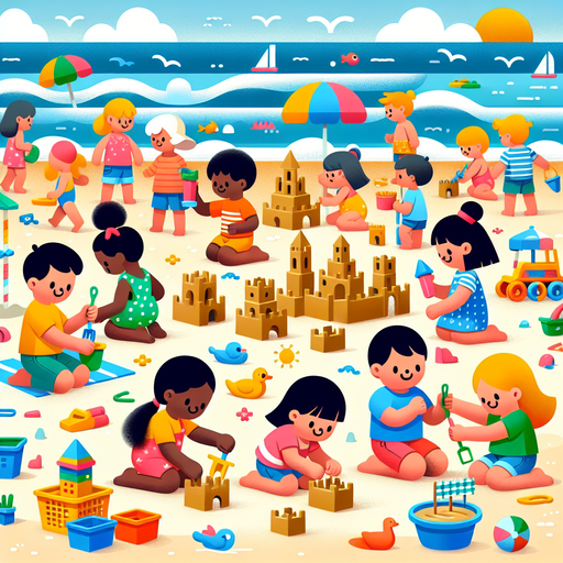 Seaside Fun With Sandcastles Paint By Diamonds Art