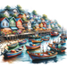 Rustic Fishing Village Paint By Diamonds