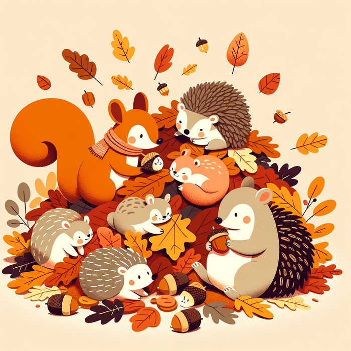 Autumn Leaf Critters Paint By Diamonds Art