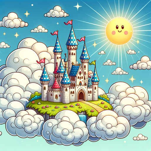 Magical Castle In The Clouds Painting Diamond Kit