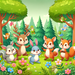 Playful Forest Friends Paint By Diamonds Kits