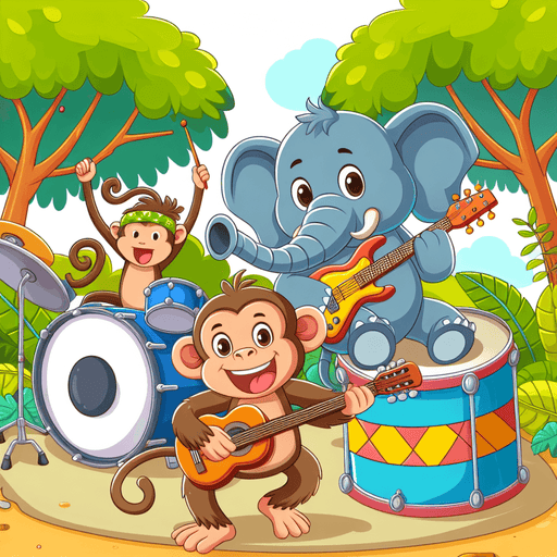 Happy Jungle Band Painting By Diamonds Kit
