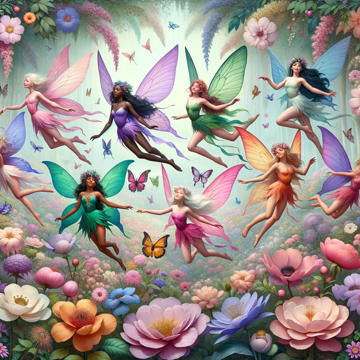 Enchanting Fairies In Flight Painting Diamond Kit