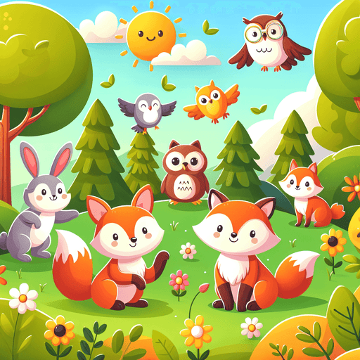 Cute Forest Friends Painting By Diamonds Kit