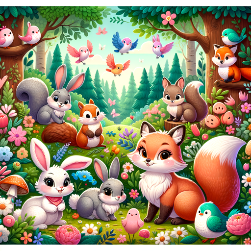 Cute Woodland Friends Paint By Diamonds Art