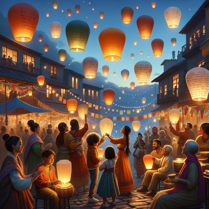 Pingxi Lantern Festival Paint By Diamonds Kits